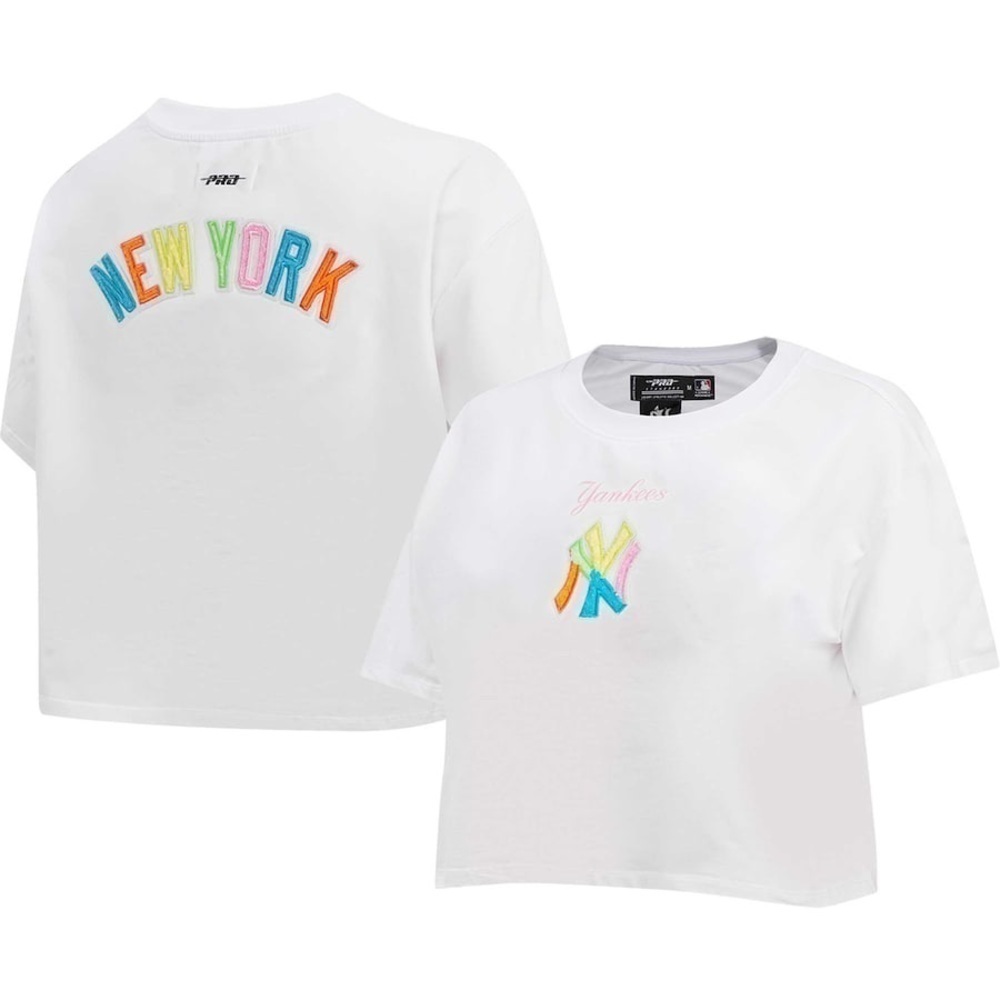 New York Yankees White Pro Standard Neon T-Shirt Medium